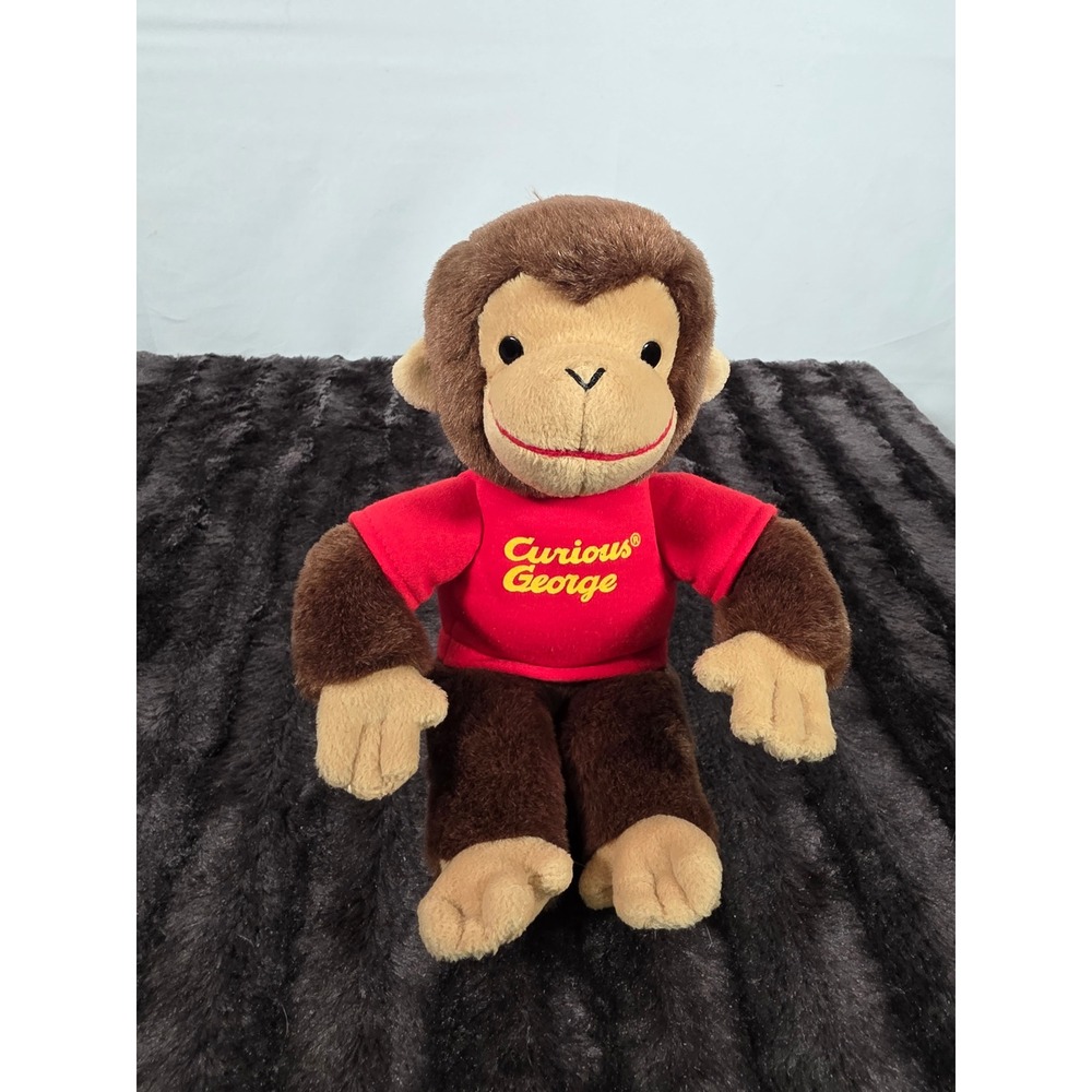 Gund Curious George Plush Monkey Red Shirt Stuffed Animal Toy Brown 8 inch
